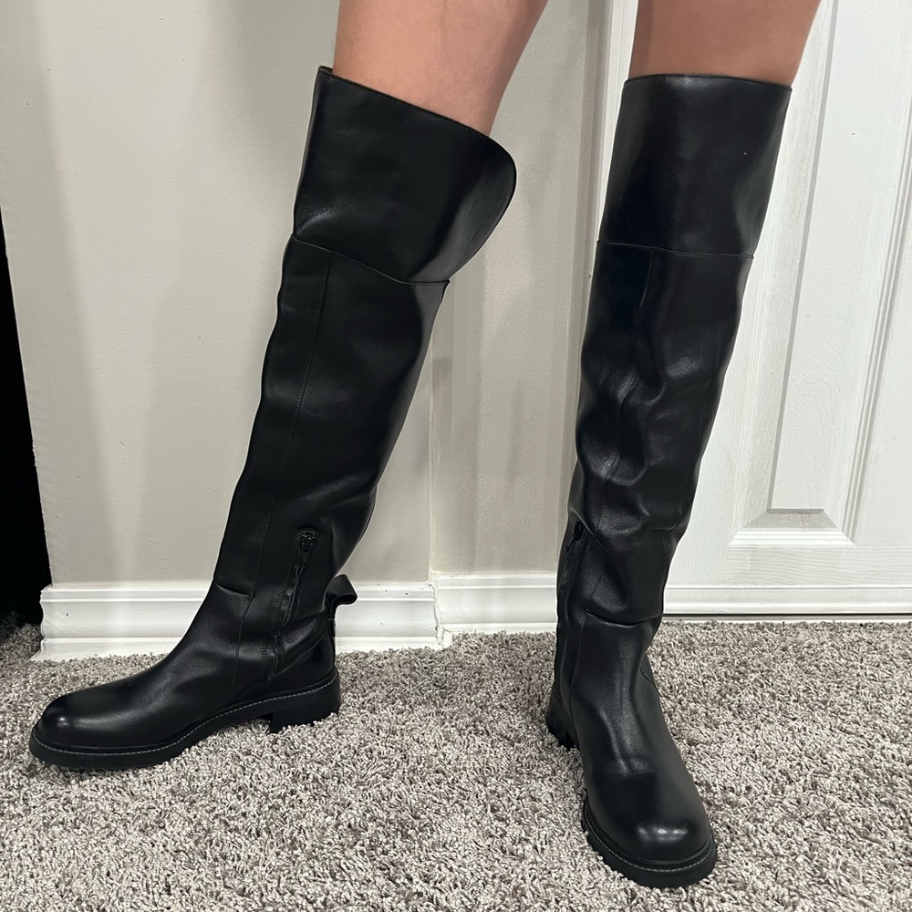 See By Chloe Black Equestrian Knee High Boots